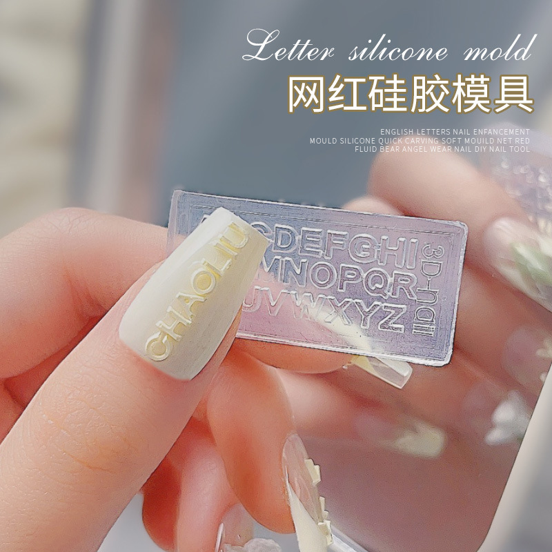 Nail Bear Silicone Mold Stereo Letter Nail Jewelry Model Cute Little Angel Resin Diamond Accessories