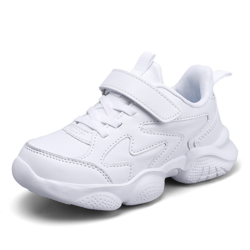 Zapatos de paso pequeños zapatos deportivos para niños estudiantes grandes niños niños niños niños blancos transpirables zapatos deportivos de aire blanco comercio exterior