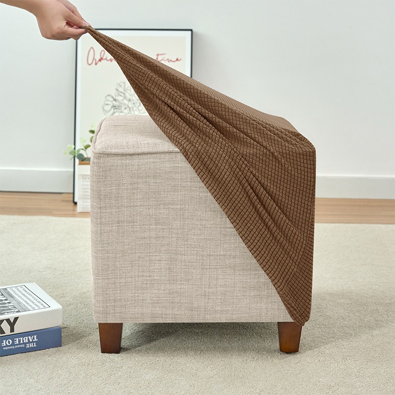 Transfronterizo elástico vello de maíz cuadrado reposapiés cubierta de polvo cubierta de pedal