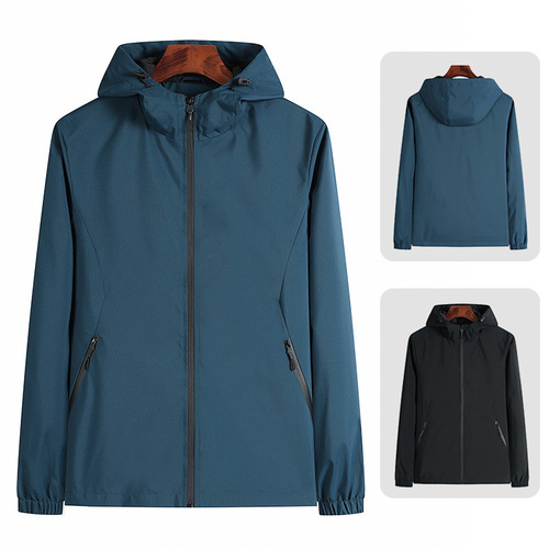 Spring and Autumn Sports Jackets Men's Plus Size Casual Jackets for Young and Middle-aged People Hooded Outdoor Windproof Jackets Men's Tops