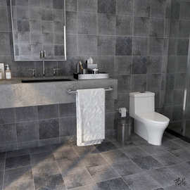 仿水泥瓷砖复古滑灰色300x300卫生间墙砖哑光地砖浴室地爬墙