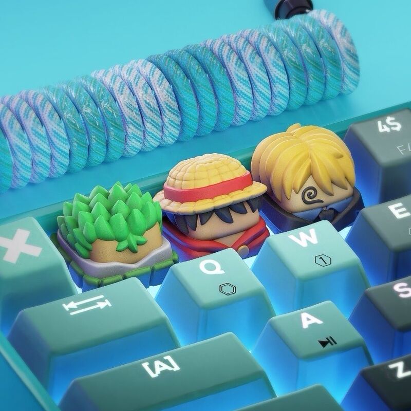 Keycap Stereo Keyboard Zoro and Luffy Keycaps Mechanical Sanji In-Stock Creative Keycaps One Piece Other Wired
