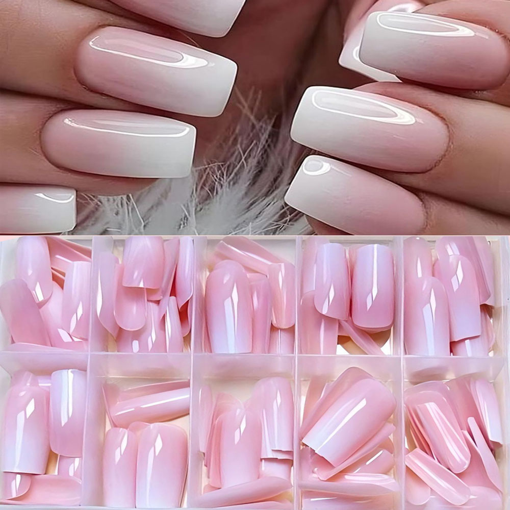 120 Pieces of Gradient Nail Art Pieces in Girly Pink Color, Nail Decoration Pieces for Nail Salons, Set of Nail Art Pieces