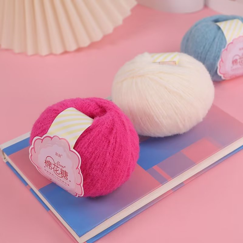 手工diy棉花糖玩偶线毛线钩花毯子垫子毛线棉花绒毛线批发