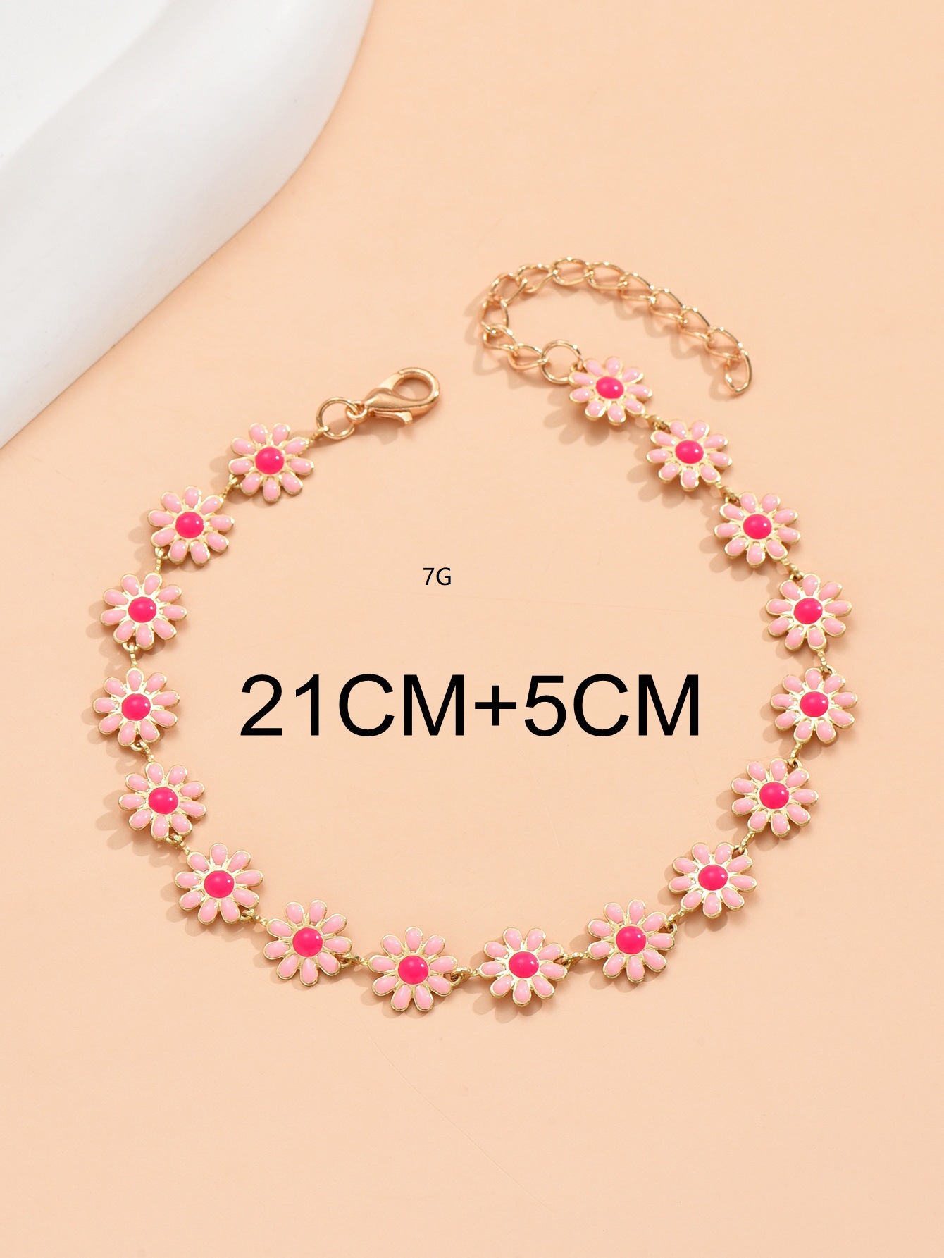 Artificial Pearl, Alloy Material Sweet Flower Artificial Pearl Alloy Beaded Enamel Women's Anklet