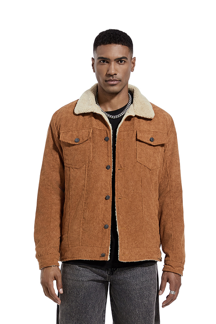 Men's Corduroy Jacket Slim Fit Winter Outerwear For Men_voghion.com