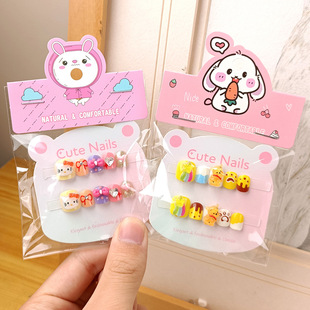 Factory direct girls nail stickers cartoon children wear nail tablets girls 10 cute nail patches