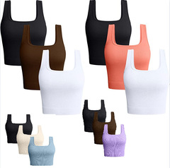 2024 Amazon Cross-Border Women's Casual Sexy Sports Running Fitness Yoga Comfortable Backless Top