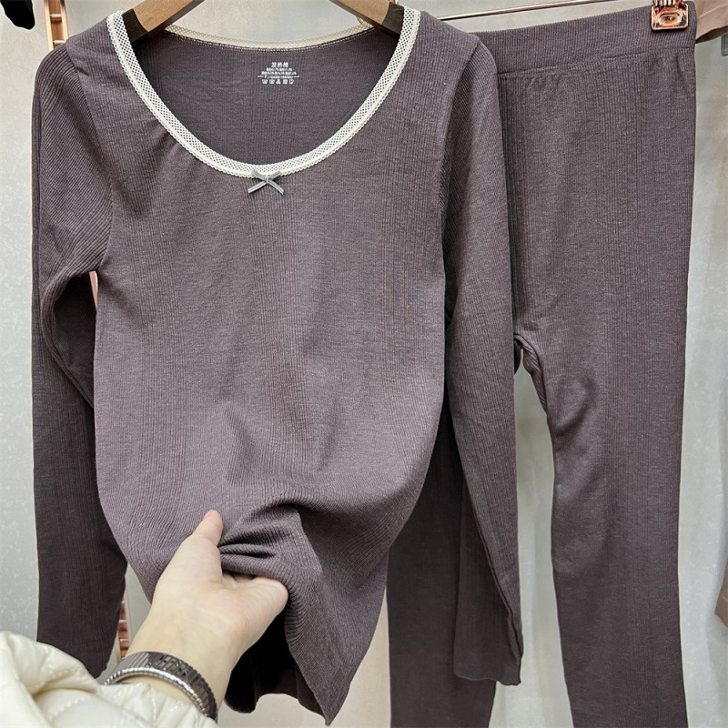 가열면 바디 셰이핑 여성 가을 ??옷 가을 바지 정장 실 홈 슬리밍 열 속옷 레이스 투피스 정장 유행