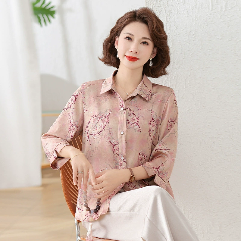 Летняя модная повседневная женская одежда для мам, рубашки из высококачественной ткани для комфортного ежедневного использования.