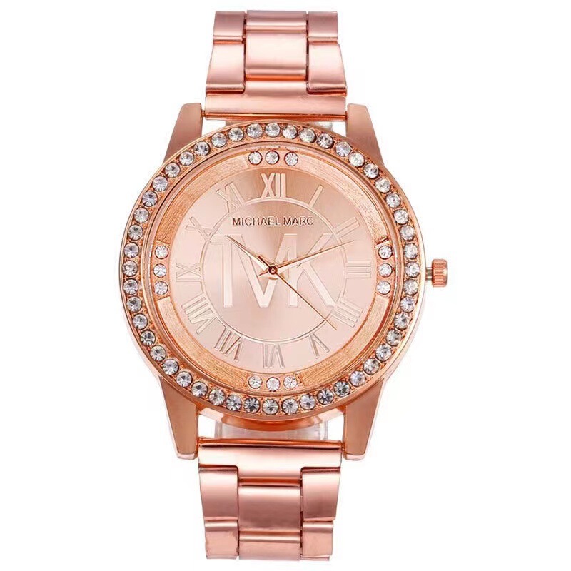 Foreign trade fashion Rome MK digital scale Personality Diamond steel band watch hot women's watch wholesale generation