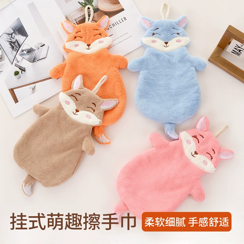 Новые маленькие детские towels с милым картоном лисёнка можно повесить на кухне и в ванной, впитывающие и быстро сохнущие полотенца для рук, опт