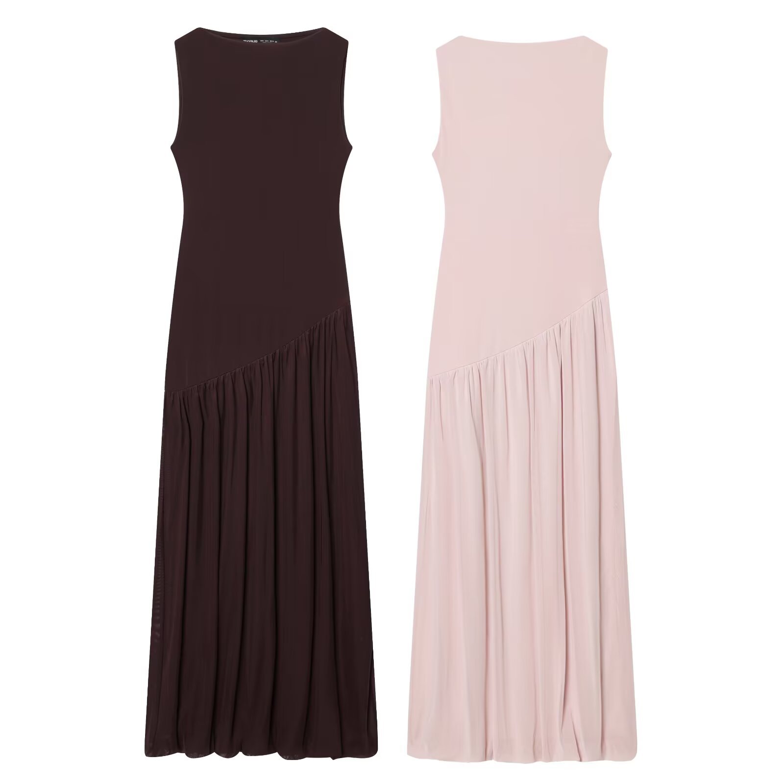 Women's Clothing Round Neck Mesh Patchwork Long Dress Elegant Stylish Summer New Arrival_ecoleips.com