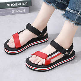 凉鞋女2023夏季新款原创百搭学生运生罗马凉鞋厚底沙滩鞋户外潮流