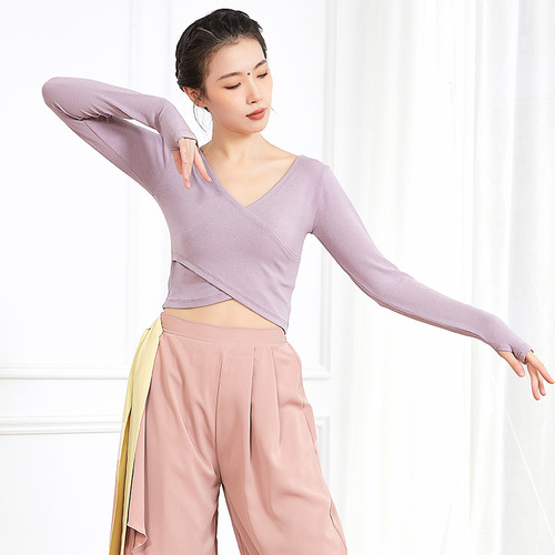Modern dance clothing for women, adult ballet art exam, professional practice clothing, short-sleeved slim yoga body teacher tops