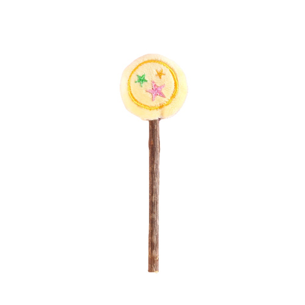 Gatito mascota de dibujos animados felpa fruta del caramelo gato garra Lollipop mu Tianmiao limpieza diente congestionado molienda palo juguete