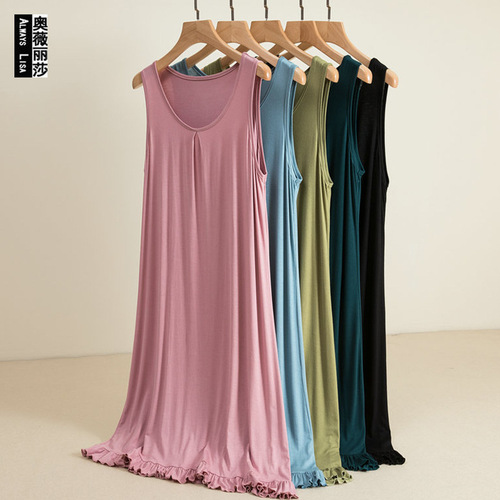  Modest Lace Edge Women's Versatile Spring Summer Long Loose Plus Size Tunic Dress