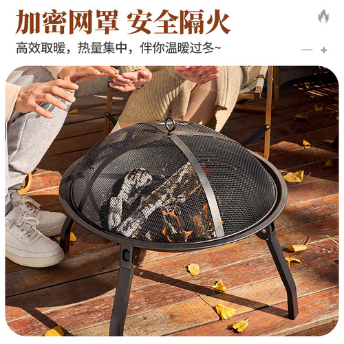 Grill stove, brazier, charcoal stove for heating, outdoor barbecue grill, charcoal fire roasted tea set, tea making set around the stove, home indoor complete set