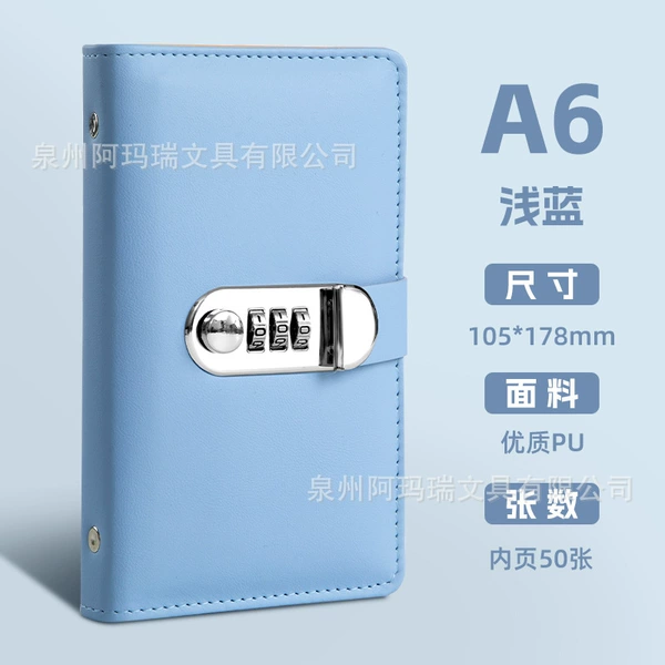 A6 [Password Lock] Save money-light blue (50 photos)