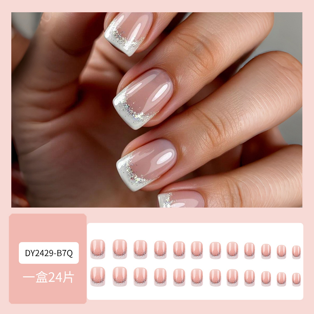 Venta caliente en Europa y América, parche de uñas dulce y fresco con incrustaciones de diamantes, uñas postizas de comercio exterior desmontables, piezas de uñas de uso transfronterizo terminadas image 10
