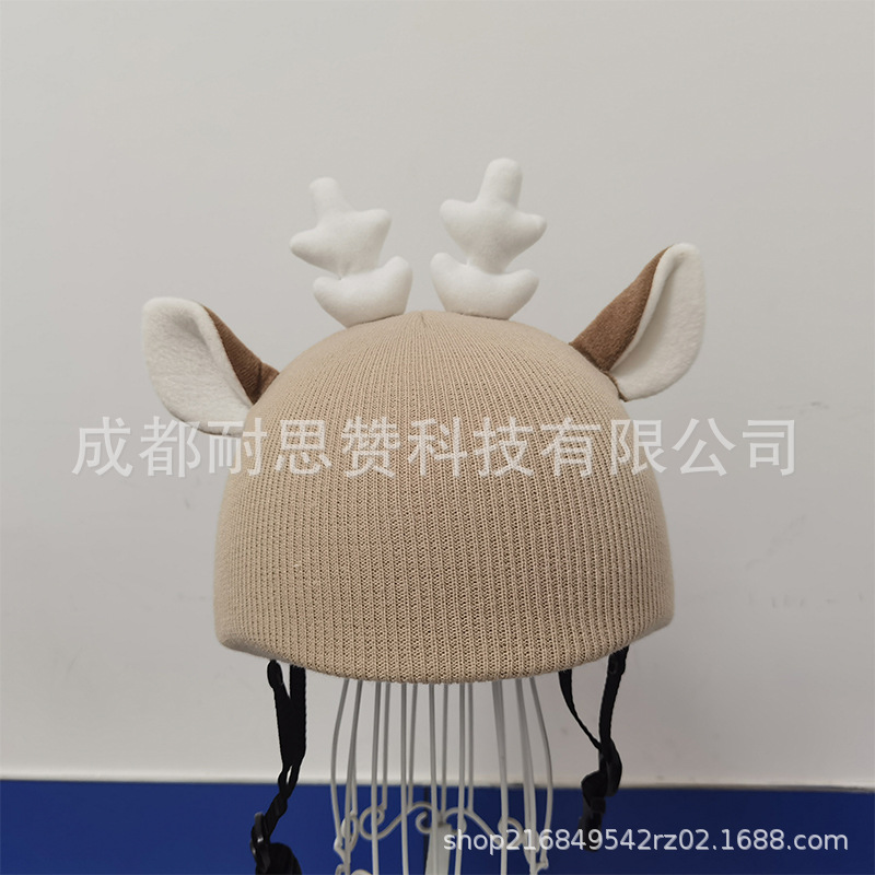 Cubierta de casco de esquí de dibujos animados lindo personalidad cálida placa única cubierta de casco de doble placa bicicleta muñeca cubierta decorativa a prueba de viento