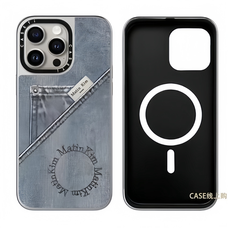 CASET潮牌联名Matin Kim牛仔纹适用iPhone16promax手机壳镜面15pr|undefined