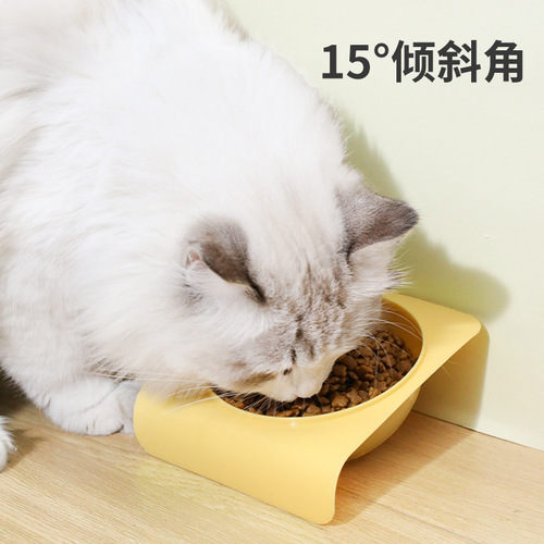 Cat bowl tilted against the wall single bowl cat food bowl wholesale cat food bowl dog rice bowl pet drinking bowl cat supplies
