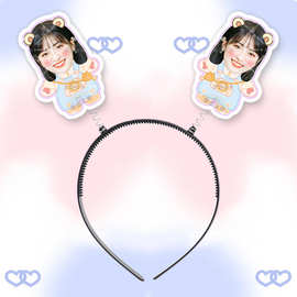 沈月  立体弹簧发箍头箍发夹演唱会周边应援来图