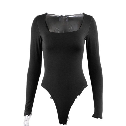 Wholesale Basic U-neck Long-sleeved Top for Women in Spring and Summer, Stylish Bodysuit with a Casual and Elegant Look