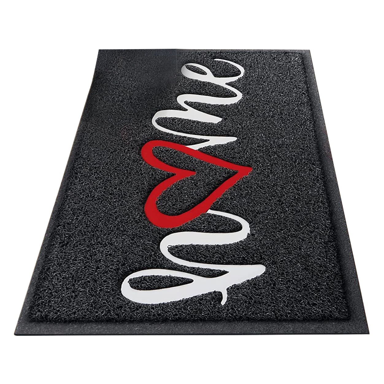 Fábrica transfronteriza puerta de entrada creativa alfombra de piso de PVC amor casa entrada alfombra de barro antideslizante alfombra de anillo de seda