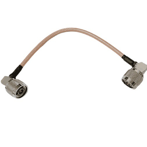 双镀银RG142 纯铜镀镍 双N公弯头 同向50欧姆 射频同轴天线连接线