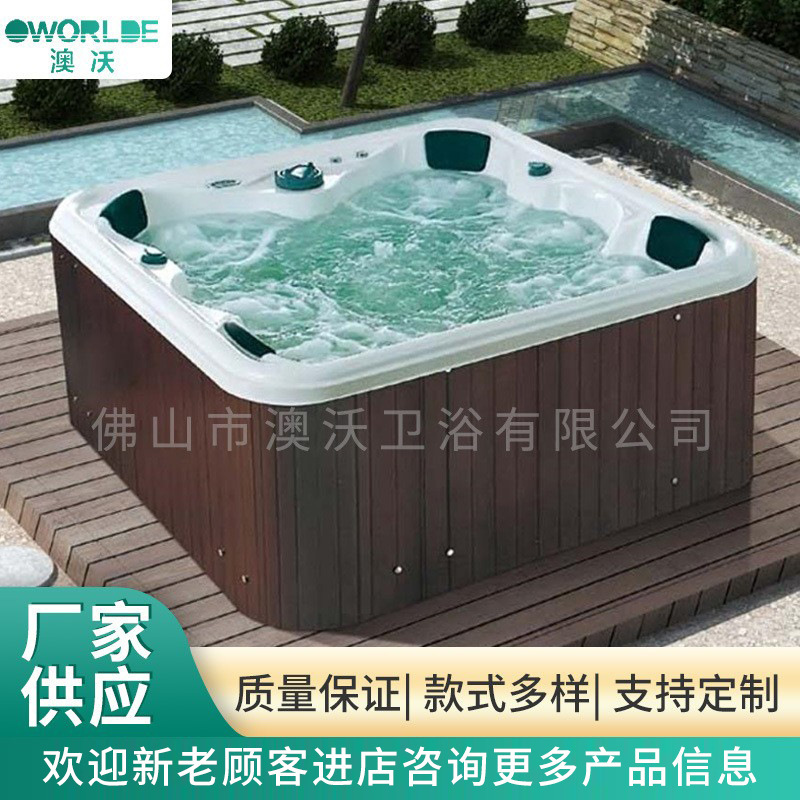 6 people outdoor bathtub acrylic bathtub surf massage thermostatic heating bathtub villa garden hot spring pool