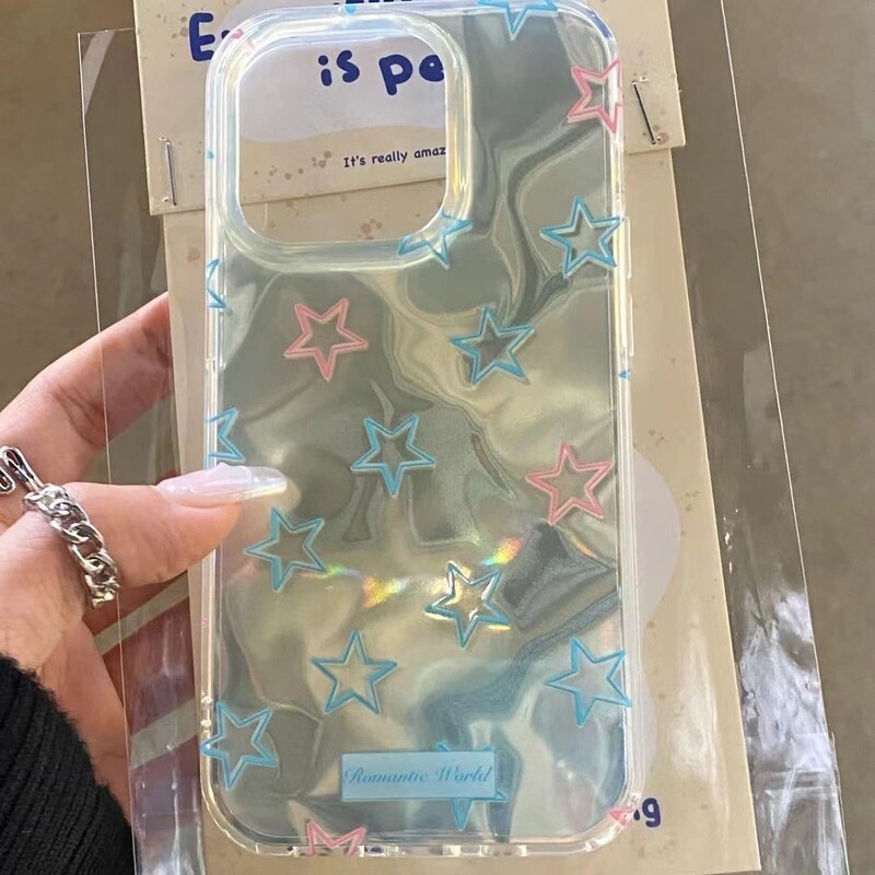 Pink blue stars for Apple iPhone15promax 14 mobile phone case 13/XR water ripple 12 hard 11 Pink blue stars for Apple iPhone15promax 14 mobile phone case 13/XR water ripple 12 hard 11