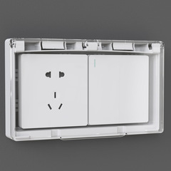 Plug-in type 86 model surface-mounted dual-position socket waterproof box, bathroom two-in-one surface-mounted switch panel protection splash-proof box