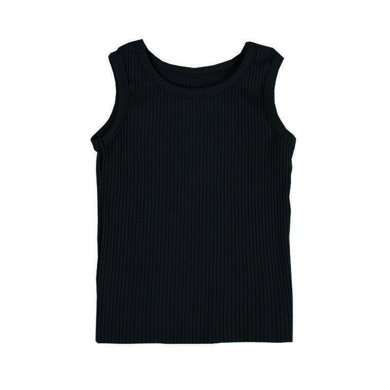 Chaleco para niños Verano 2024 nueva camiseta sin mangas de algodón elástico para niñas camiseta para niños