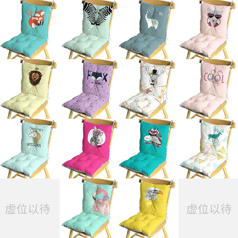 靠包先生棉麻印花北欧连体椅垫 绒布家居靠枕坐垫 批发连体坐垫