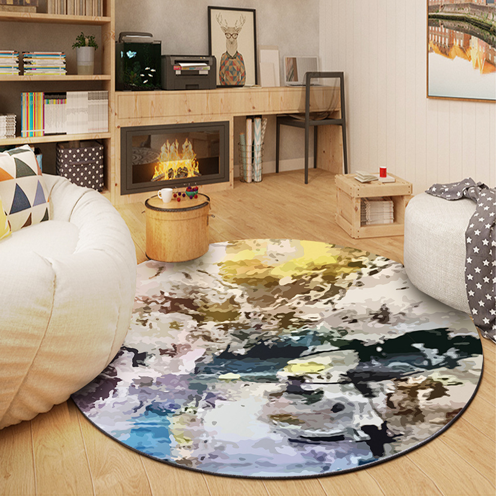 Tapete Redondo para Pie de Cama de Seda Artificial, Absorbente y Antideslizante para Sala de Estar image 11