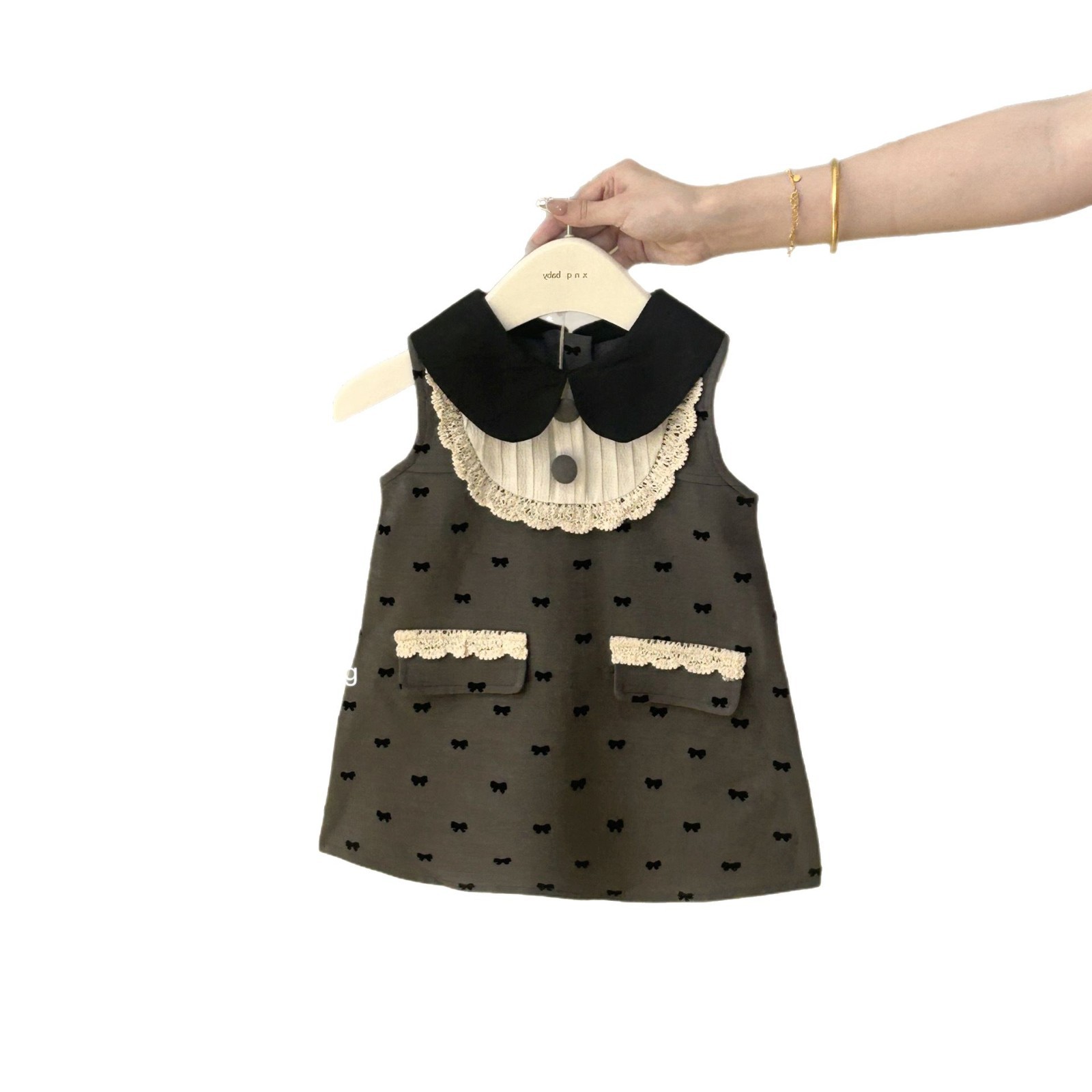 Vestido de verano de siete niñas con limón salado 2025 nuevo estilo occidental para niños vestido de princesa con lazo de fragancia pequeña de alta gama marea