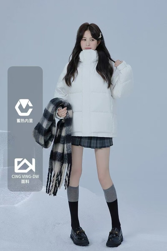 羽绒服女短款2025年新款冬季加厚宽松情侣面包服中戏工装东北外套|undefined