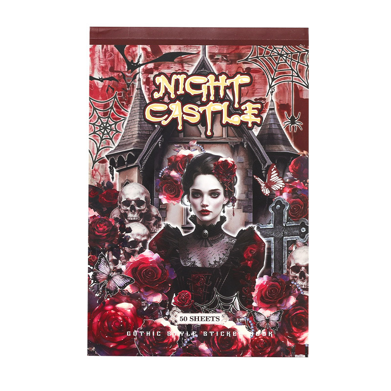 Xinmo y papel, pegatinas de estilo gótico, castillo oscuro, retro, horror, tienda, material decorativo, pegatinas de película cortadas
