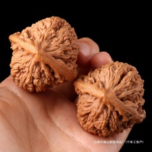 十字纹窝底南疆石文玩核桃涿鹿苹果园四座楼王勇官帽手把件盘玩男