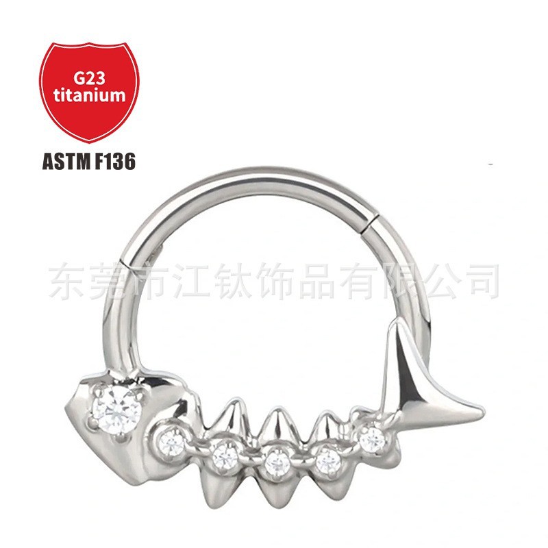 Pointed titanium steel lip stud product view