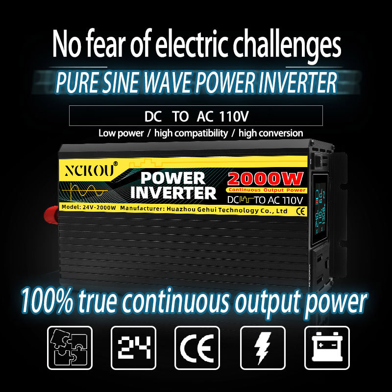 Fábrica directa de inversor de onda sinusoidal pura 12v24v48v 110v convertidor de alimentación montado en automóviles