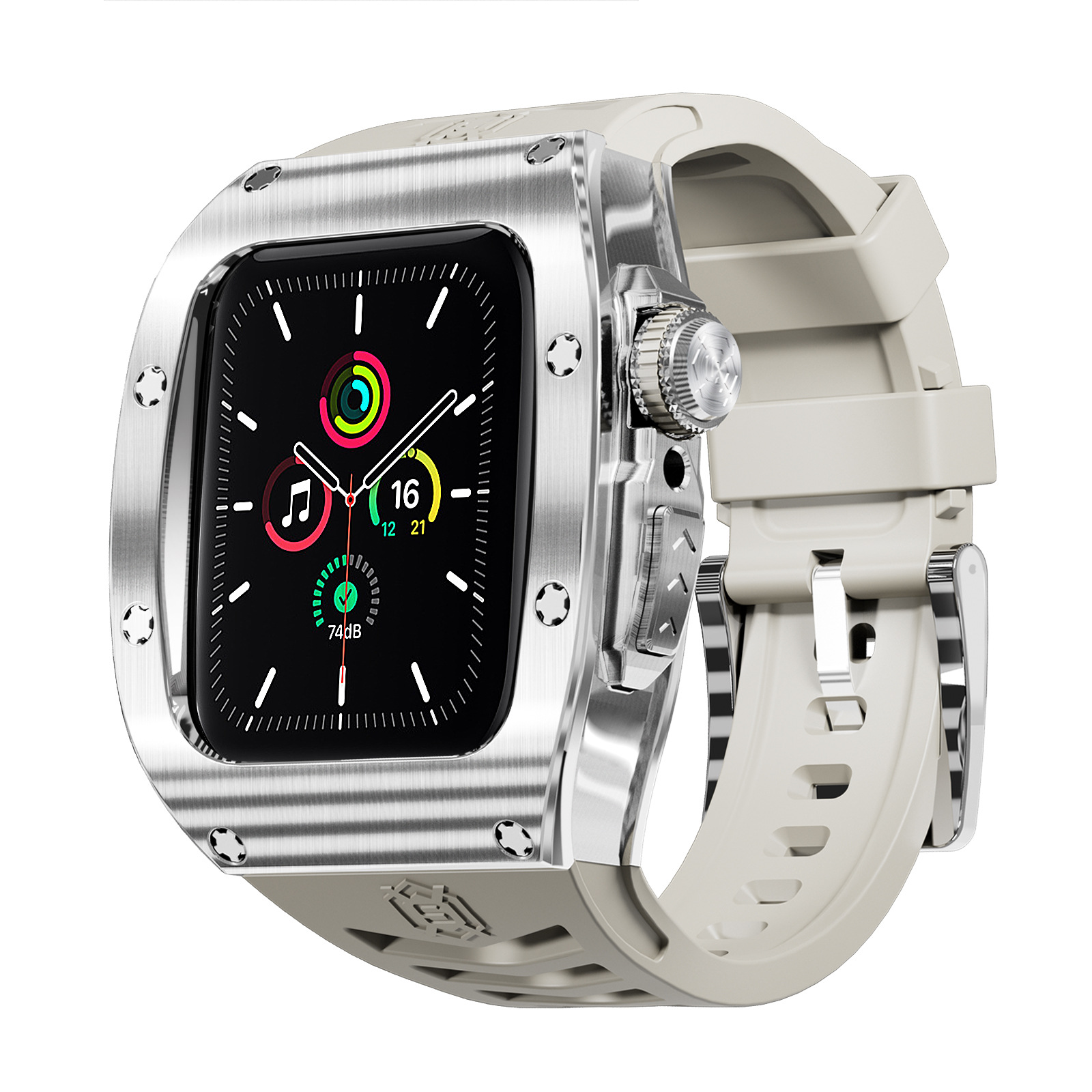 跨境適用於Apple iWatch 7/8通用44/45MM金屬防摔手錶保護殼