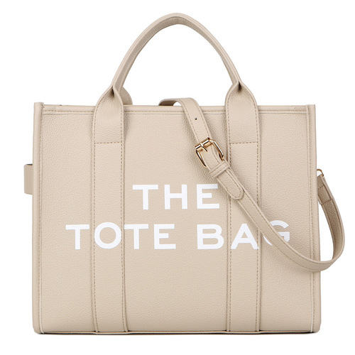 Cross-border foreign trade women's bag drop shipping new solid color PU letter tote bag simple casual large capacity handbag