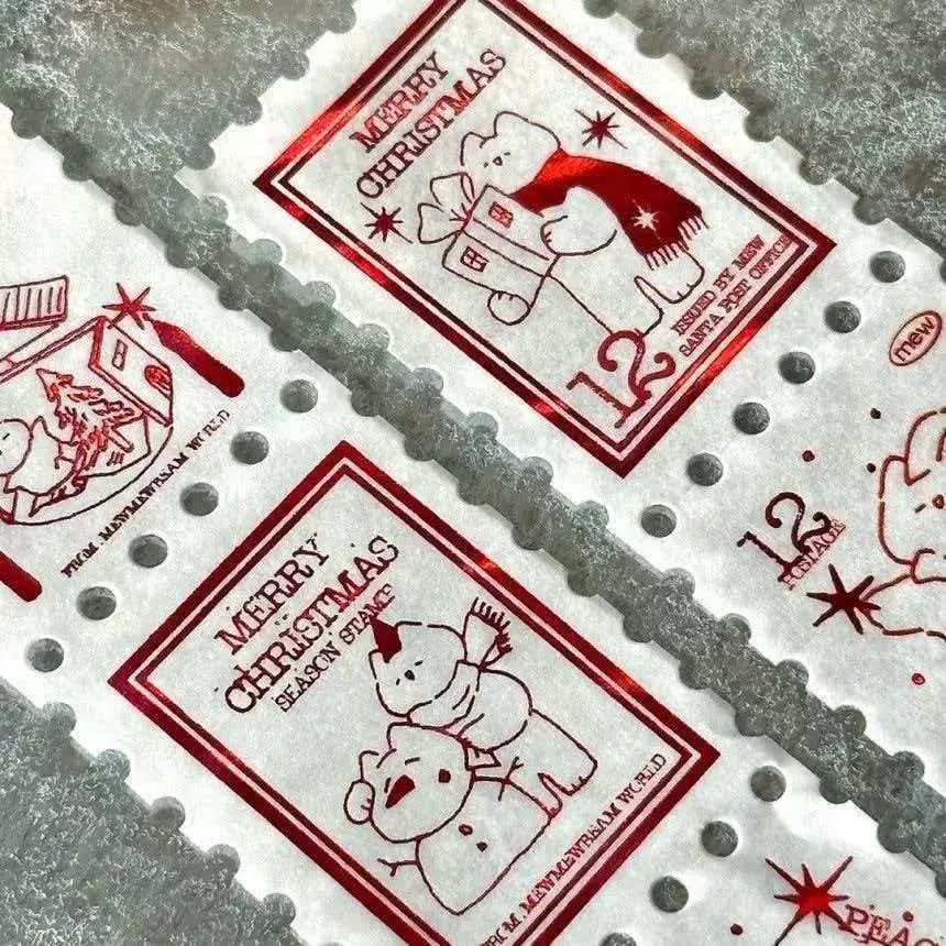 小红书同款圣诞节胶带高颜值星星节日邮票手帐拼贴素材装饰贴纸