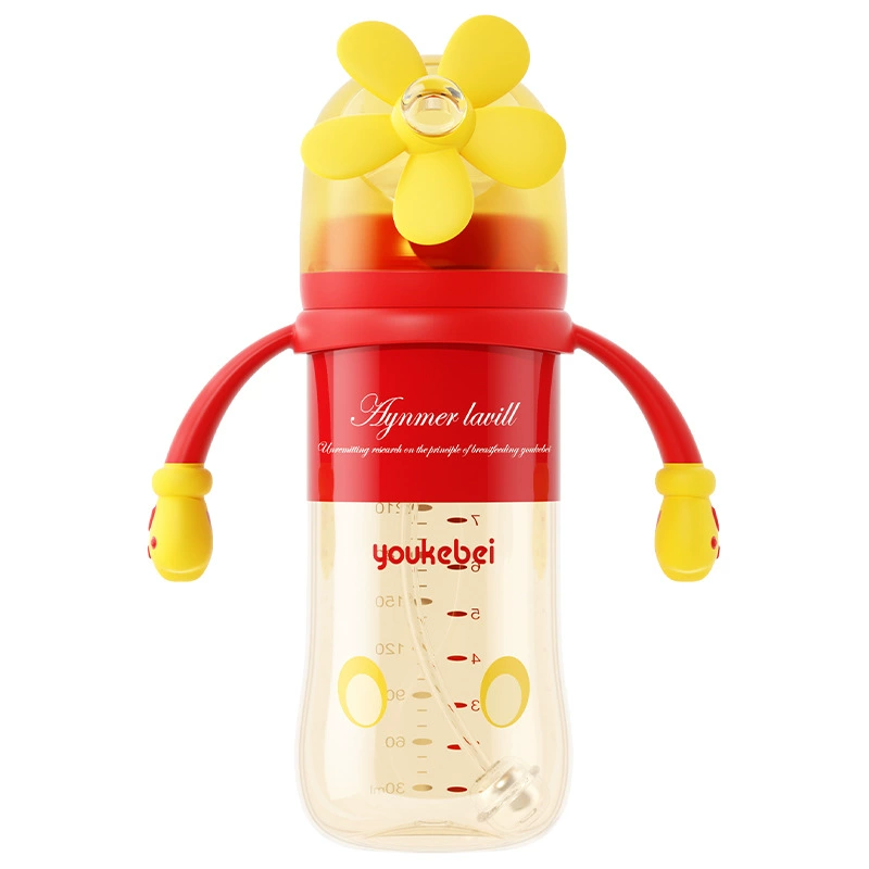 Painted anti-colic feeding bottle for new born, wide neck
