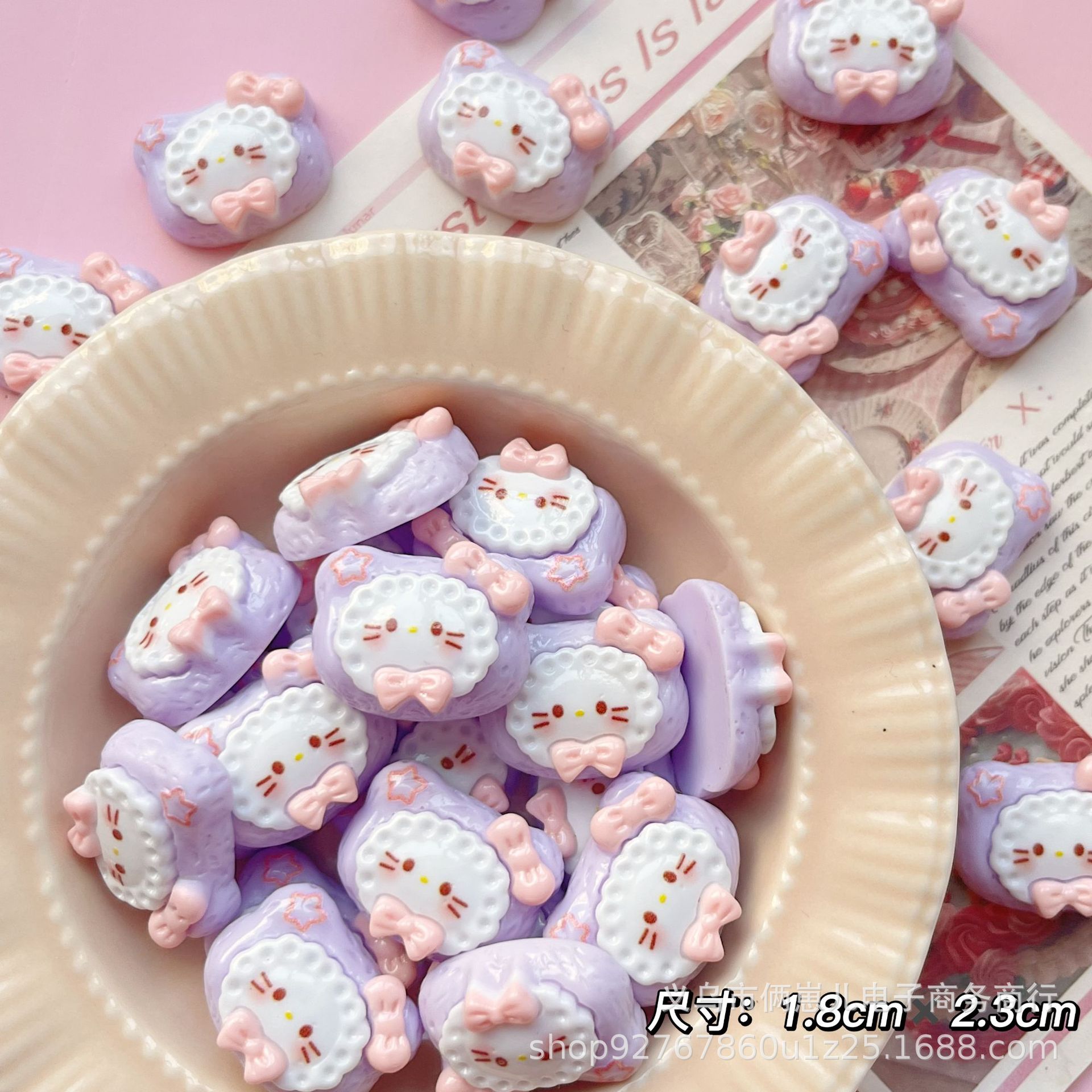 ミルクチョコクッキーkitty猫樹脂アクセサリーdiyクリームゴム携帯ケースヘアクリップ帽子手袋アクセサリー