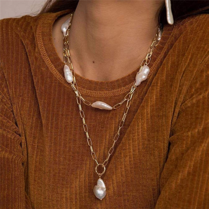 Ig Style Modern Style Geometric Freshwater Pearl Copper Plating Women's Necklace display picture 2