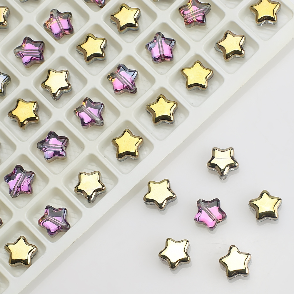 100 PCS/Package Diameter 8mm Hole 1~1.9mm Glass Star Beads display picture 8